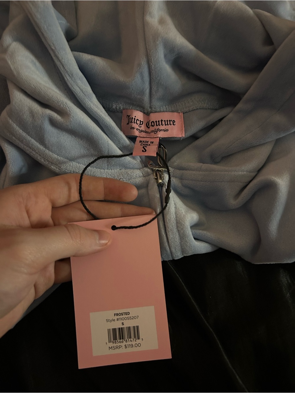 Juicy Couture Frosted Light Blue Women's Zip Hoodie